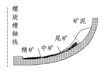 礦漿在螺旋（xuán）槽上的分布（bù）
